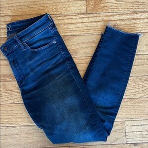 Abercrombie & Fitch Harper Low Rise Ankle Jeans in Dark Blue